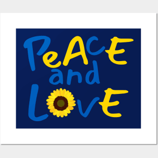 I stand with Ukrainian. Sunflower, peace and love. Posters and Art